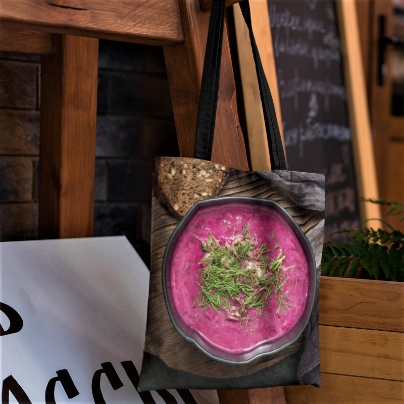 Lina auduma maisiņš «Aukstā zupa ar diļļu sauju» | kolekcija «Aukstās zupas propaganda»
